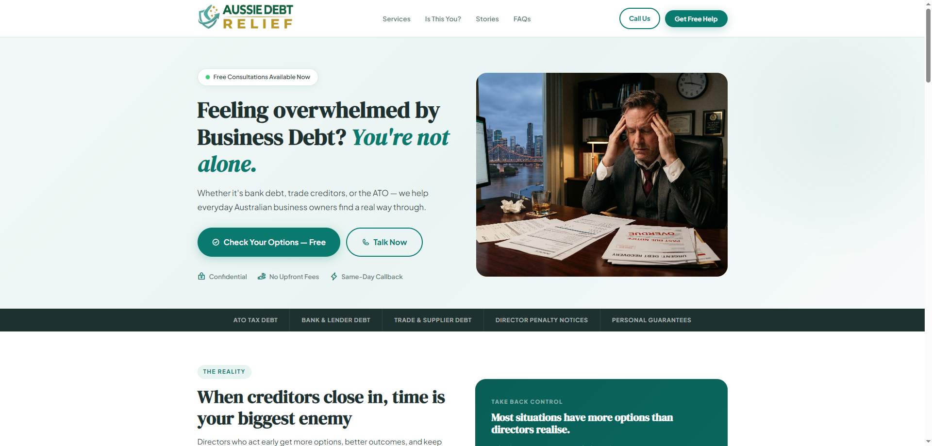 Aussie Debt Relief website
